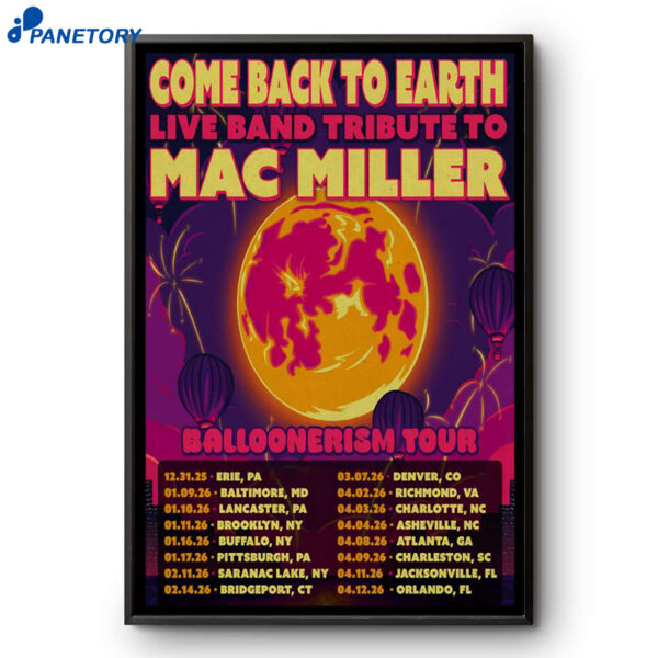 Mac Miller Balloonerism Tour 2026 Poster