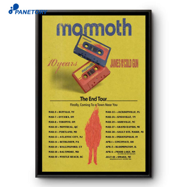 Mamoth 10 Years The End Tour 2026 Poster