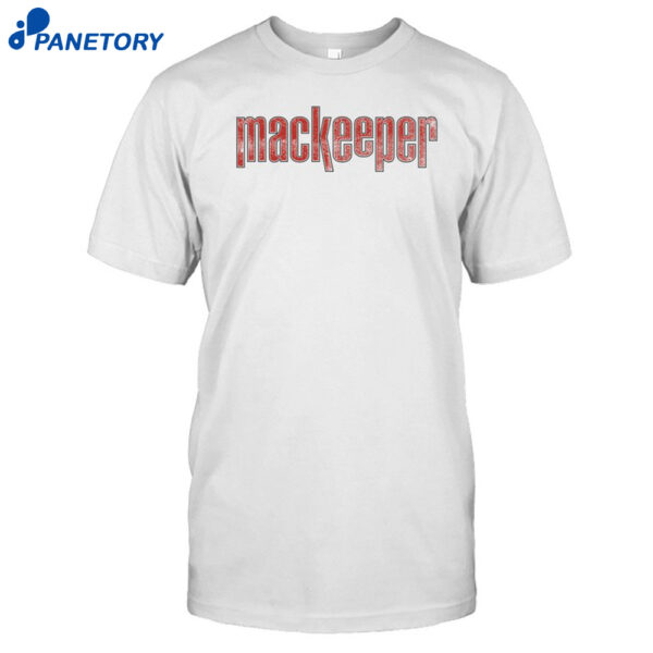 Ruby Cruz Wearing Mackeeper Logo Red Shirt
