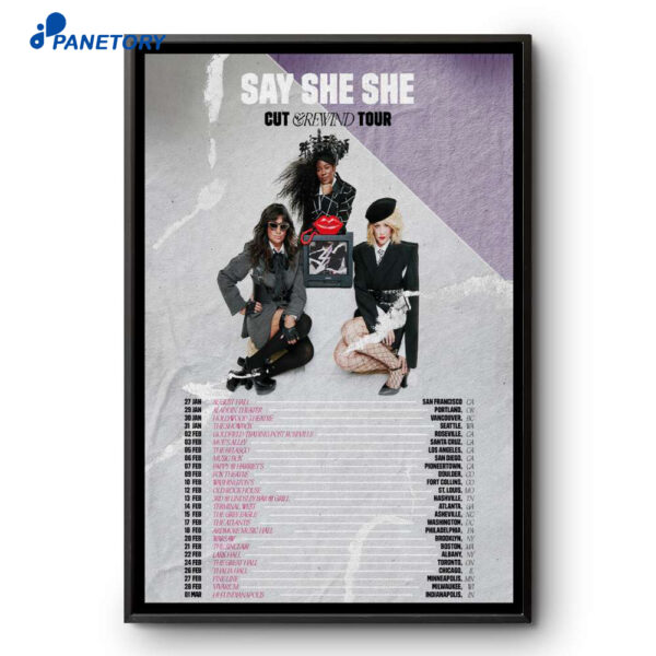 Say She She Cut And Rewind US Tour 2026 Poster