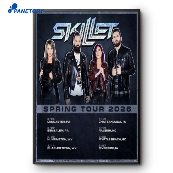 Skillet Spring Tour 2026 Poster