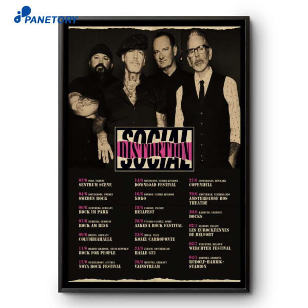 Social Distortion Europe Tour 2026 Poster