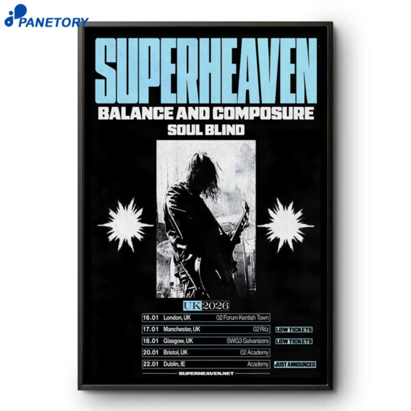Superheaven UK Shows 2026 Poster
