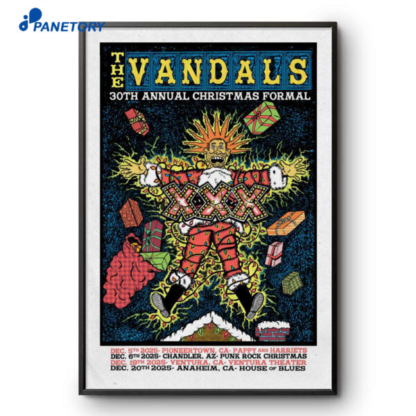 The Vandals 30th Annual Christmas Formal Tour 2025 Poster