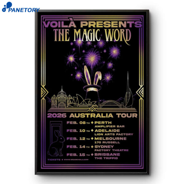 Voilà Australia Tour 2026 Poster