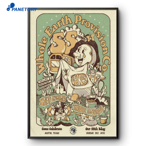 Whole Earth Provision Co 55th Anniversary Celebration Austin TX Dec 14 2025 Poster