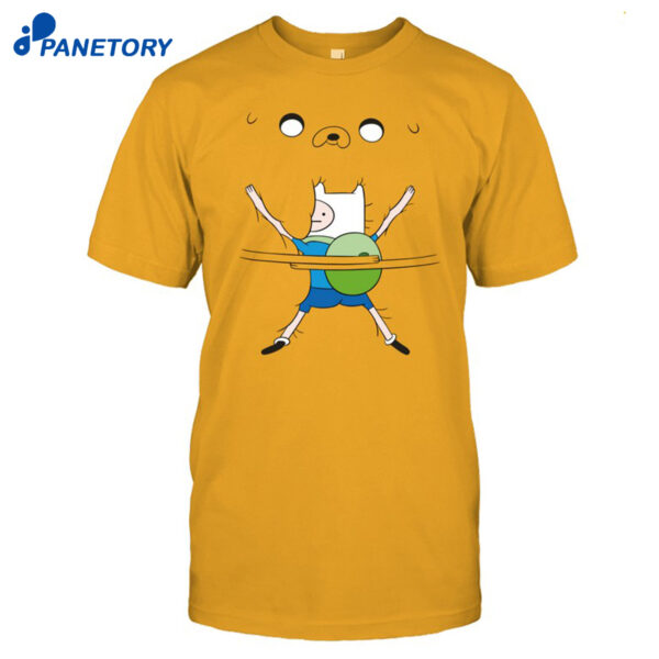 Woman Wearing Adventure Time Bro Hug Shirt