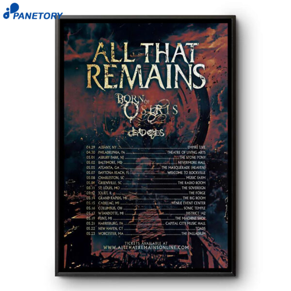 All That Remains Tour 2026 Poster