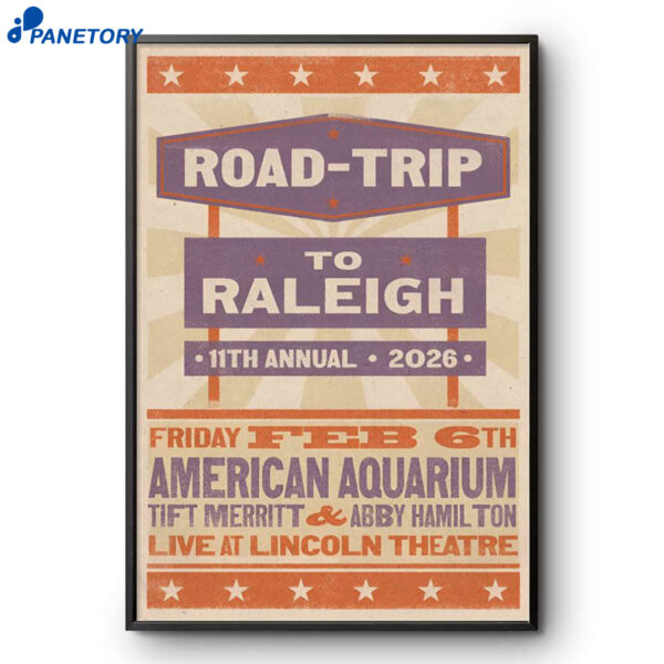 American Aquarium Raleigh NC Feb 6 2026 Poster