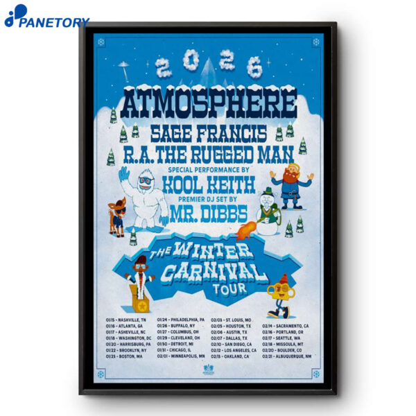 Atmosphere The Winter Carnival Tour Jan + Feb 2026 Poster