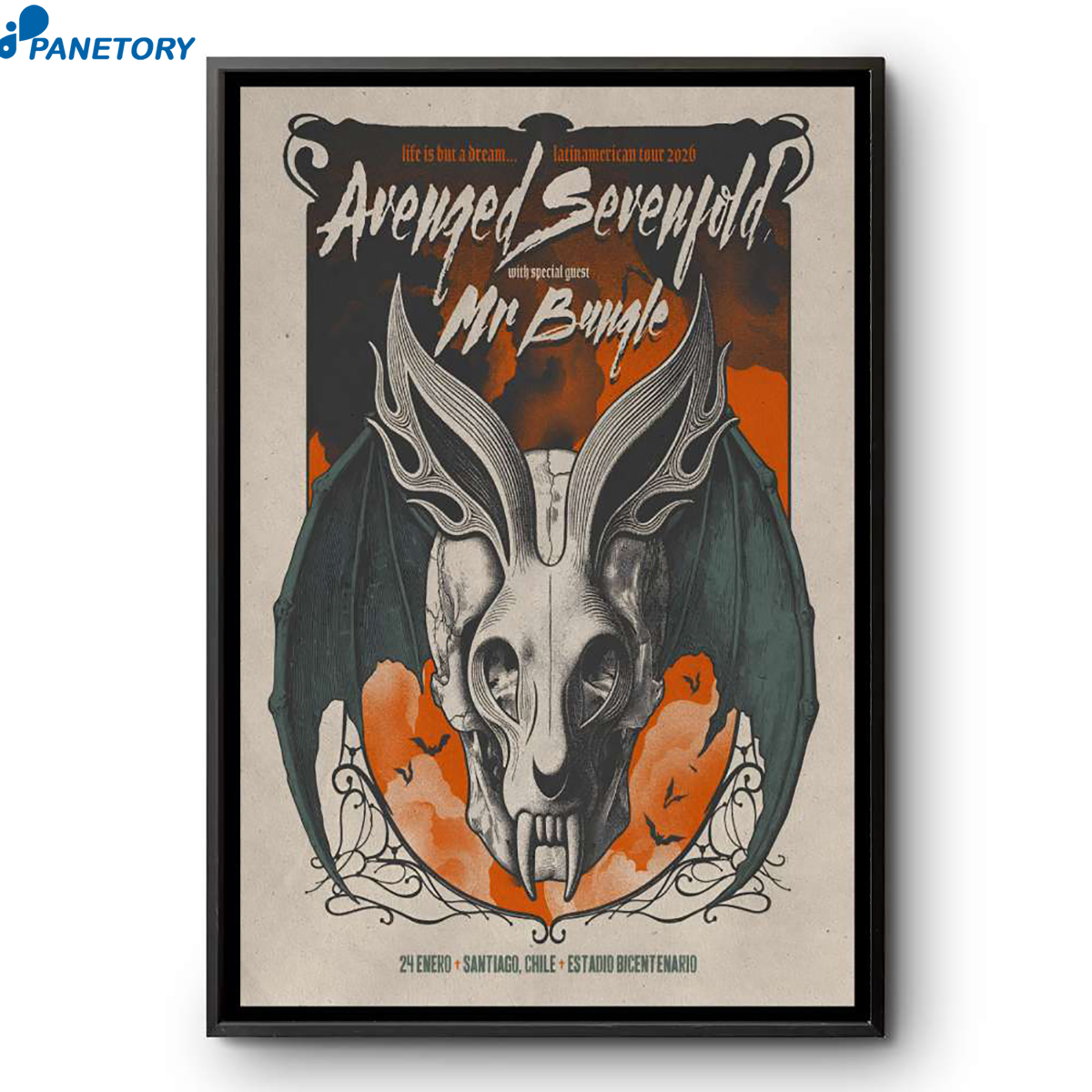 Avenged Sevenfold With Mr Bungle Santiago Chile Jan 24 2026 Poster 2 Avenged Sevenfold With Mr Bungle Santiago Chile Jan 24 2026 Poster