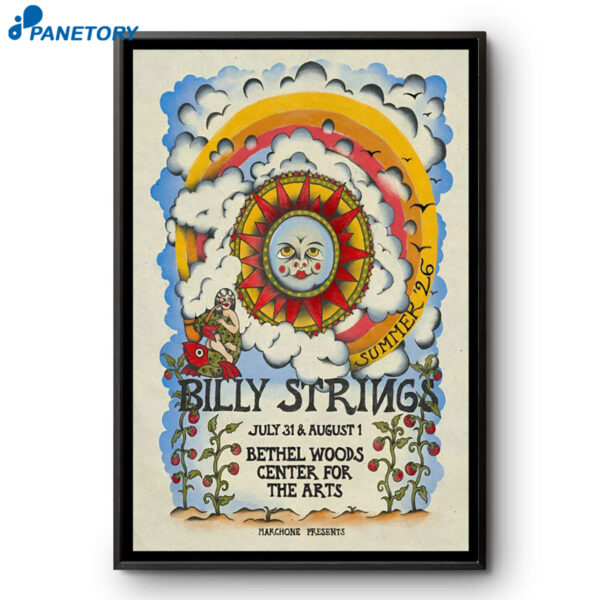 Billy Strings Bethel Woods Center For The Arts Bethel NY Jul 31 Aug 1 2026 Poster