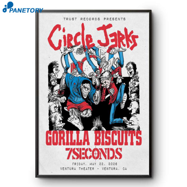 Circle Jerks The Majestic Ventura Theater Ventura Ca May 22 2026 Poster
