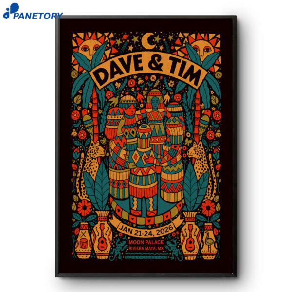 Dave Matthews And Tim Reynolds Riviera Maya Mexico Jan 21-24 2026 Poster