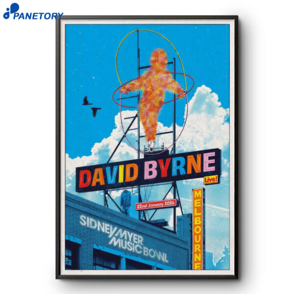 David Byrne Melbourne VIC Jan 22 2026 Poster