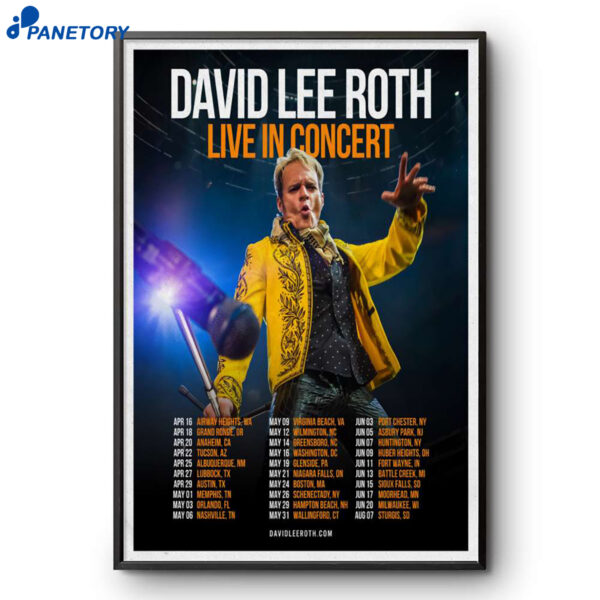 David Lee Roth Tour 2026 Poster