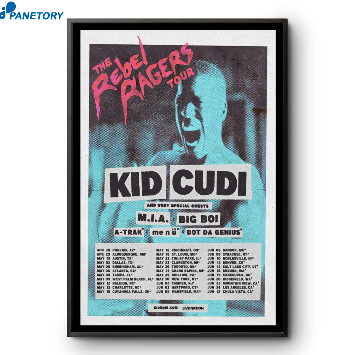 Kid Cudi The Rebel Ragers Tour North American 2026 Poster 2 Kid Cudi The Rebel Ragers Tour North American 2026 Poster