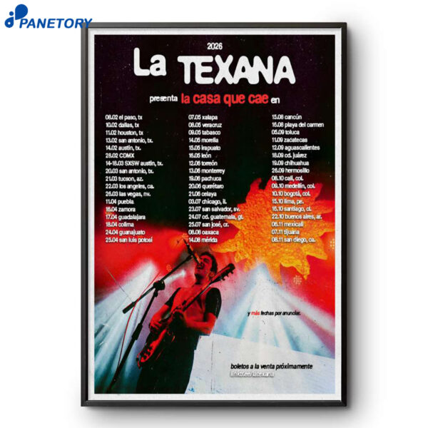 La Texana LA CASA QUE CAE EN VIVO Tour 2026 Poster