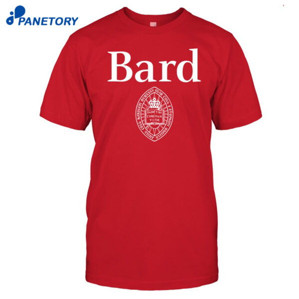 Mads Campbell Wearing Bard College Logo Shirt