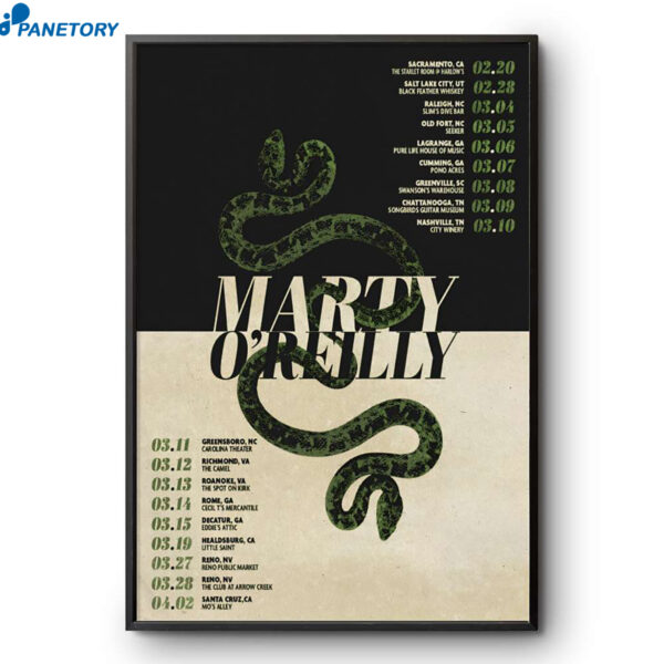 Marty O'reilly US Tour 2026 Poster