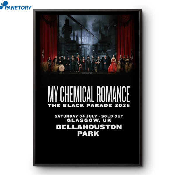 My Chemical Romance Bellahouston Park Glasgow UK Jul 04 2026 Poster