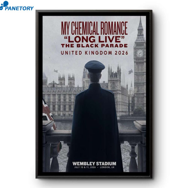 My Chemical Romance London Wembley Stadium Jul 10-11 2026 Poster