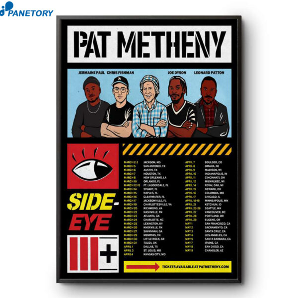 Pat Metheny Side-eye III+Tour 2026 Poster