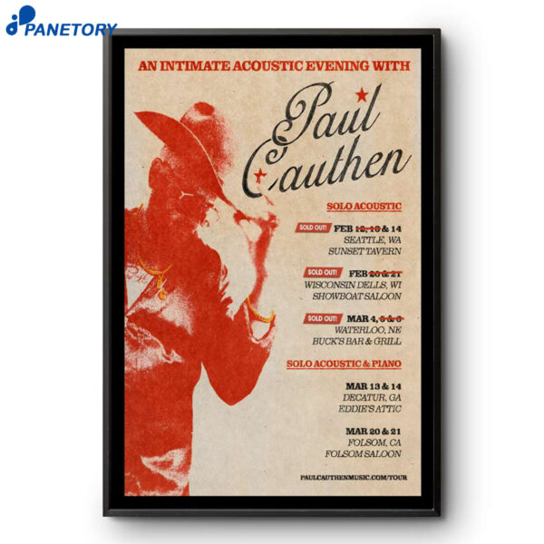 Paul Cauthen Solo Acoustic Tour 2026 Poster