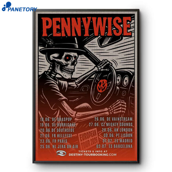 Pennywise UK Tour 2026 Poster