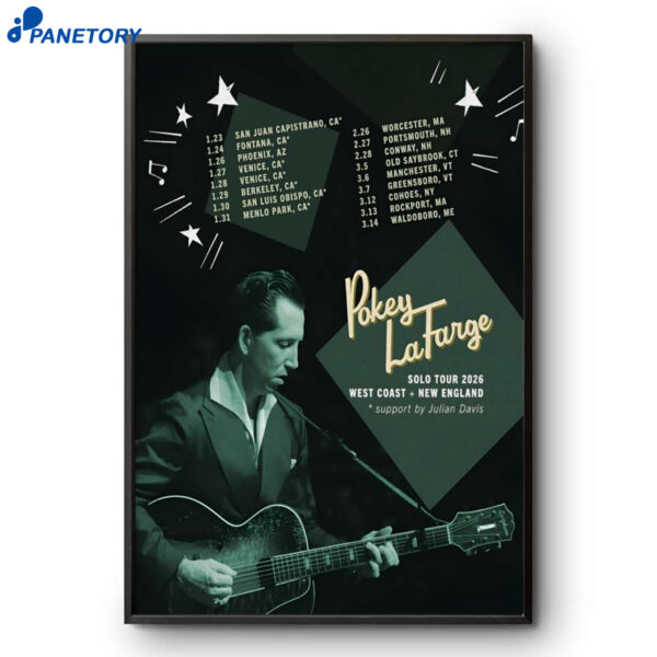 Pokey Lafarge Solo Tour West Coast New England 2026 Poster
