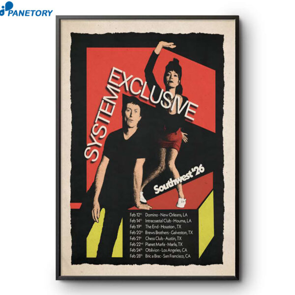 System Exclusive Southwest Tour 2026 Poster