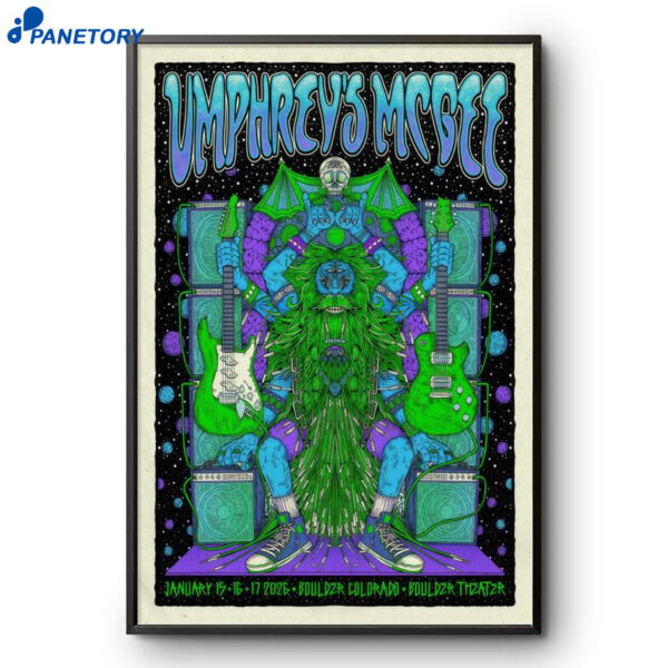 Umphrey's Mcgee Boulder CO Jan 15-17 2026 Poster