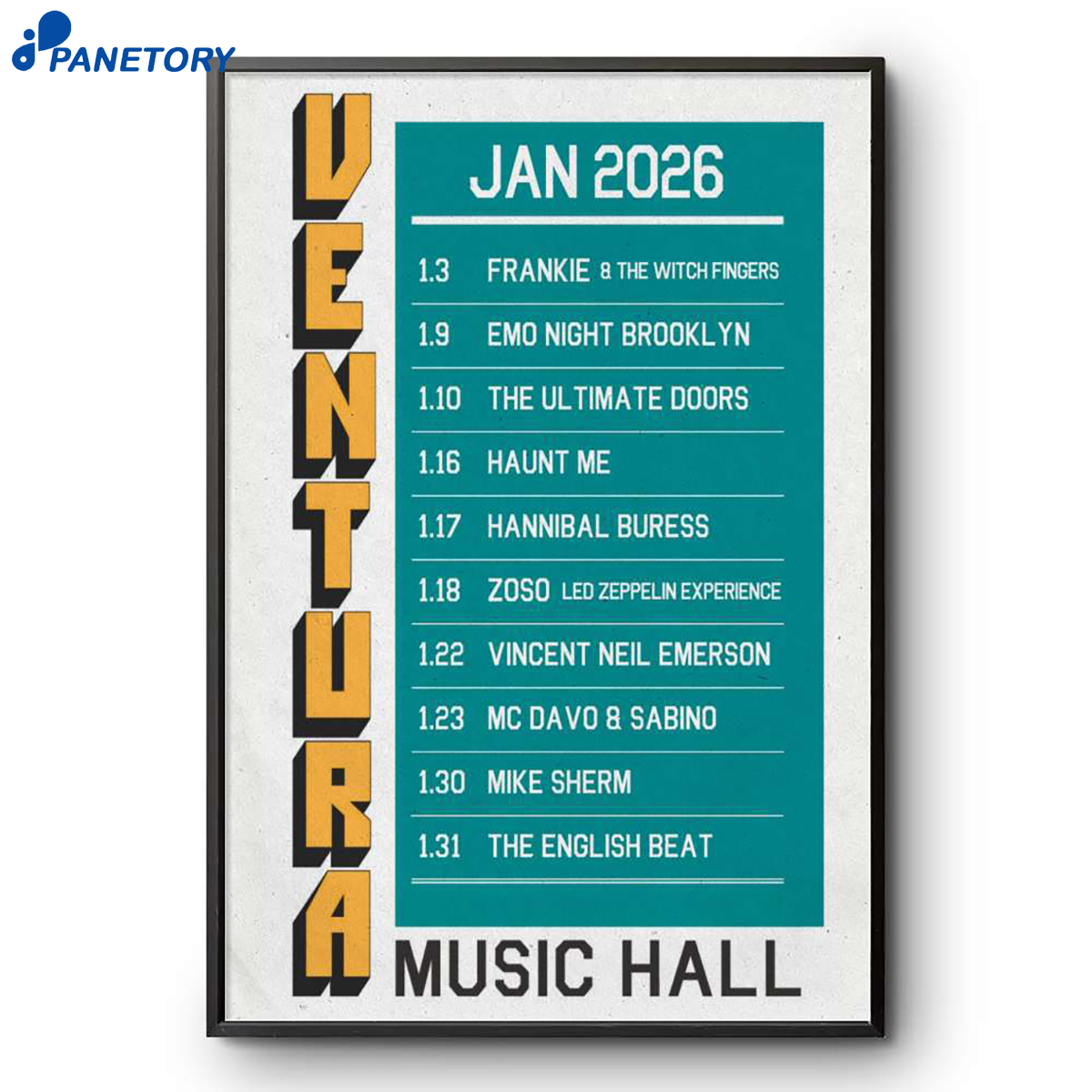 Ventura Music Hall Tour January 2026 Poster 2 Ventura Music Hall Tour January 2026 Poster