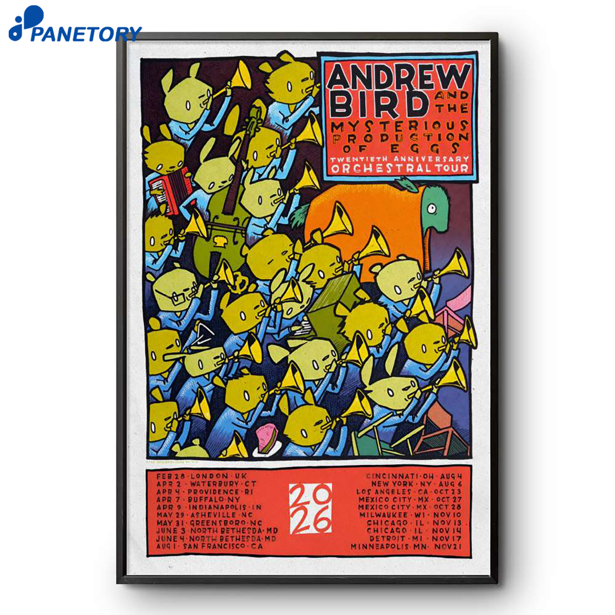 Andrew Bird The Mysterious Production Of Eggs Orchestral Tour 2026 Poster 2 Andrew Bird The Mysterious Production Of Eggs Orchestral Tour 2026 Poster