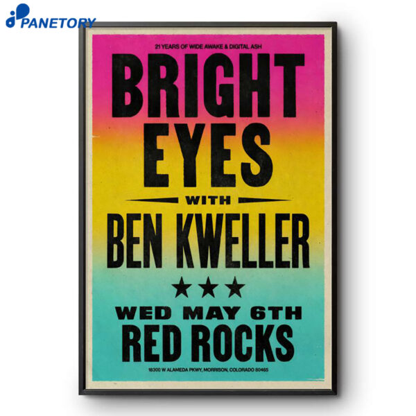 Bright Eyes Red Rocks Morrison CO May 6 2026 Poster