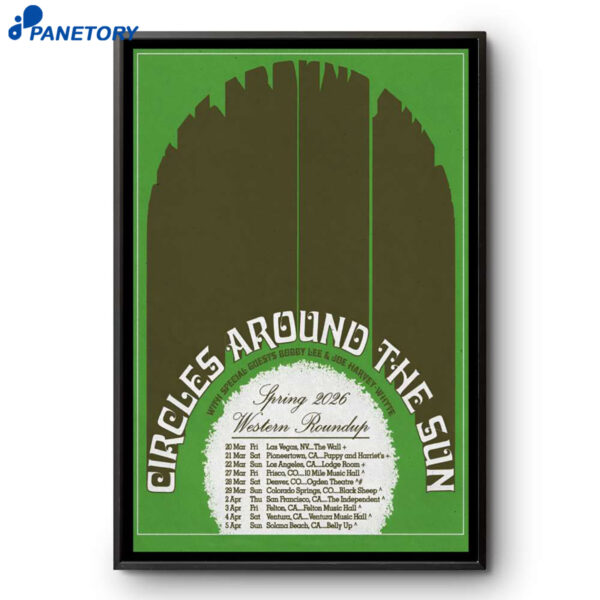 Circles Around The Sun Spring Shows 2026 Poster