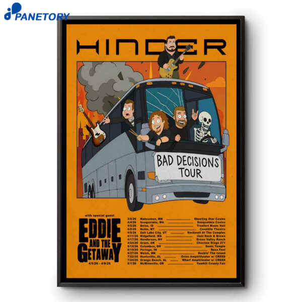 Hinder Bad Decisions Shows 2026 Poster