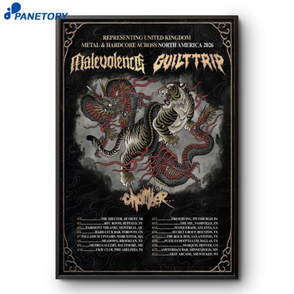 Malevolence And Guilttrip North America Tour 2026 Poster