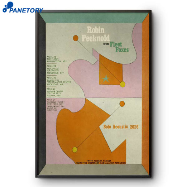 Robin Pecknold Solo Acoustic Tour 2026 Poster