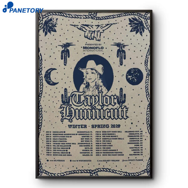 Taylor Hunnicutt Winter Spring Tour 2026 Poster