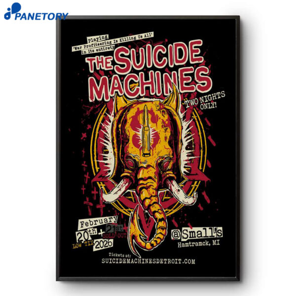 The Suicide Machines Hamtramck MI Feb 20-21 2026 Poster