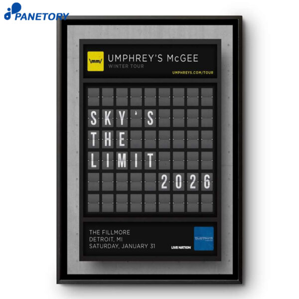 Umphrey's Mcgee Detroit MI Jan 31 2026 Poster