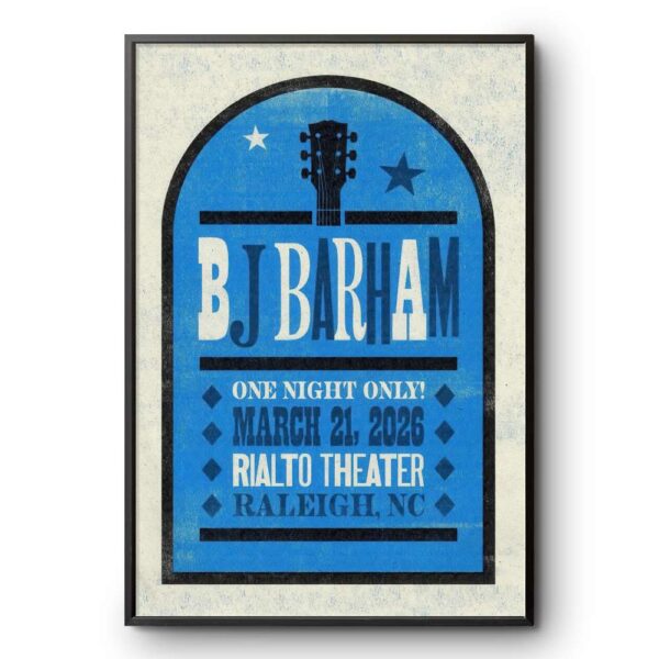 BJ Barham Tour Concert Raleigh NC 21st Mar 2026 Poster