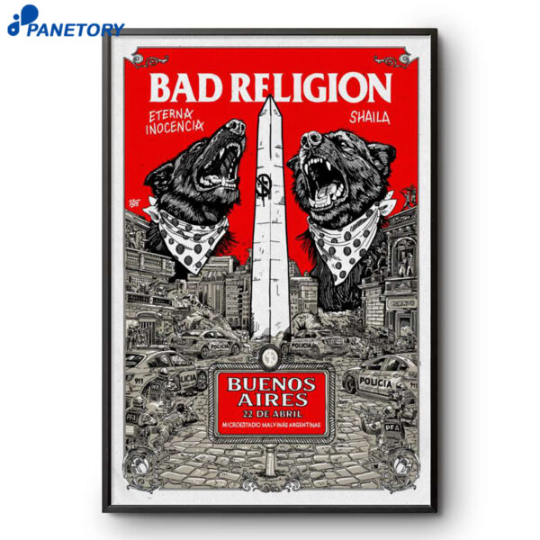 Bad Religion Buenos Aires Argentina Apr 22 2026 Poster