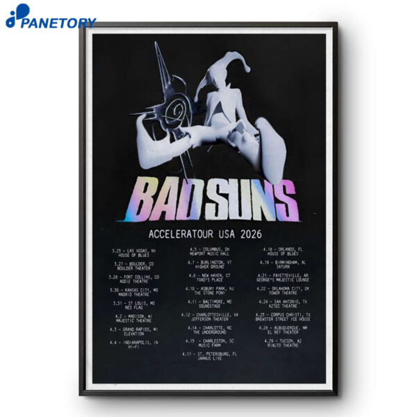 Bad Suns USA Acceleratour 2026 Poster