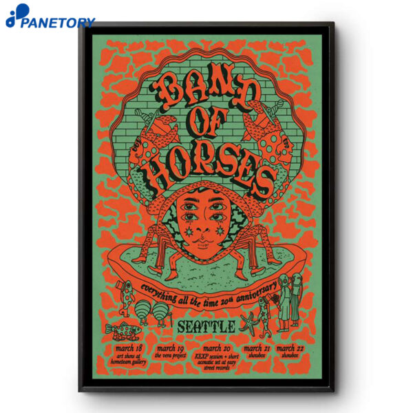 Band Of Horses Hometeam Gallery Seattle WA Mar 18 2026 Poster