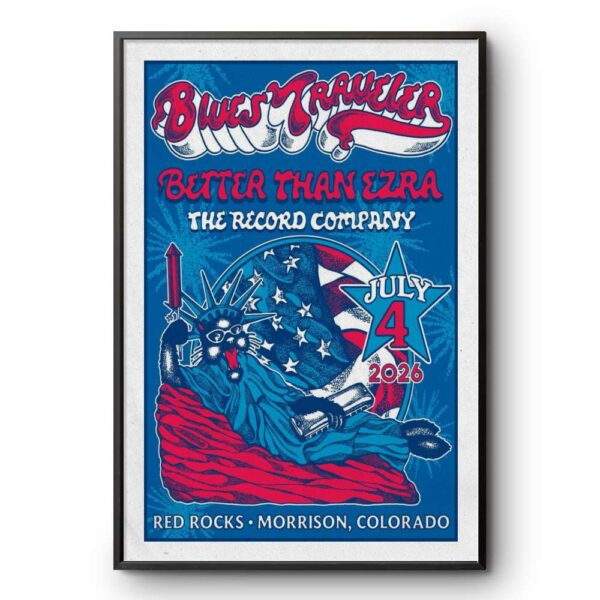 Blues Traveler Morrison CO Red Rocks Amphitheatre Tour Jul 4 2026 Poster