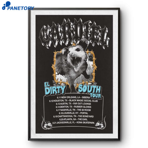 Cardiel EL Dirty South Tour 2026 Poster