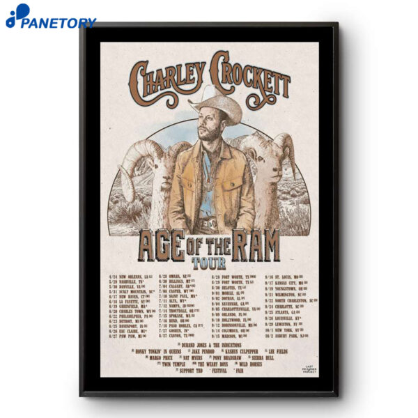 Charley Crockett Age Of The Ram Tour Poster