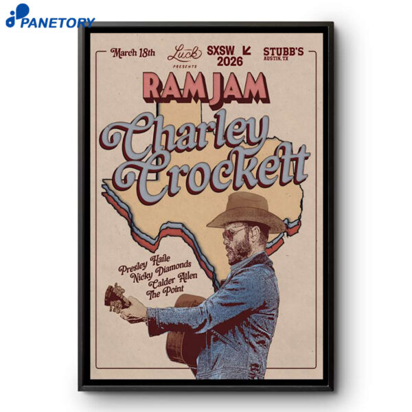 Charley Crockett Stubb's Austin TX Mar 18 2026 Poster